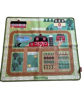 Rare Melissa & Doug Round The Barnyard Farmyard Play Mat Farm Rug
Like new